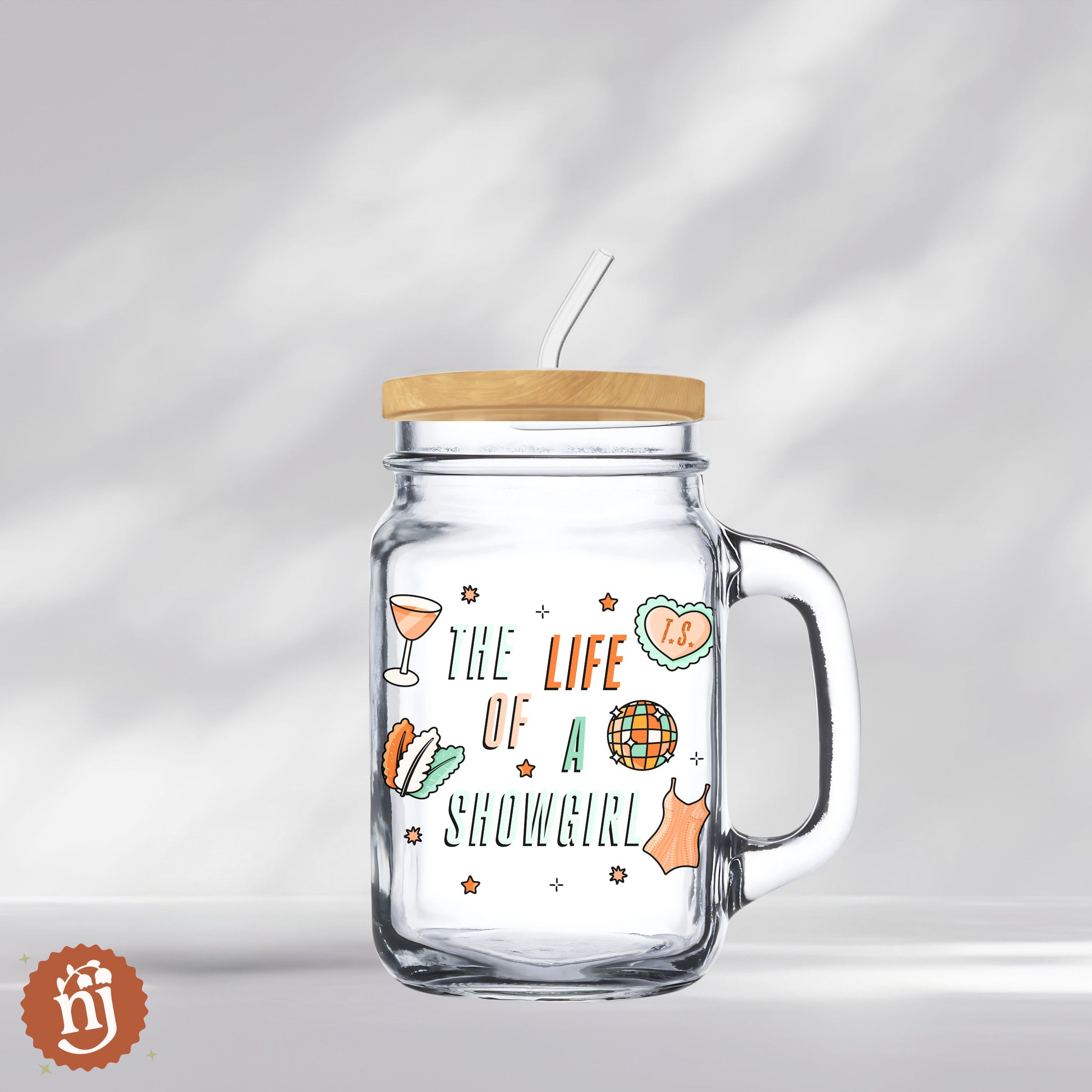 Taylor Swift TS12 The Life of a Showgirl Mason Jar Tumbler, 16oz  display picture 1