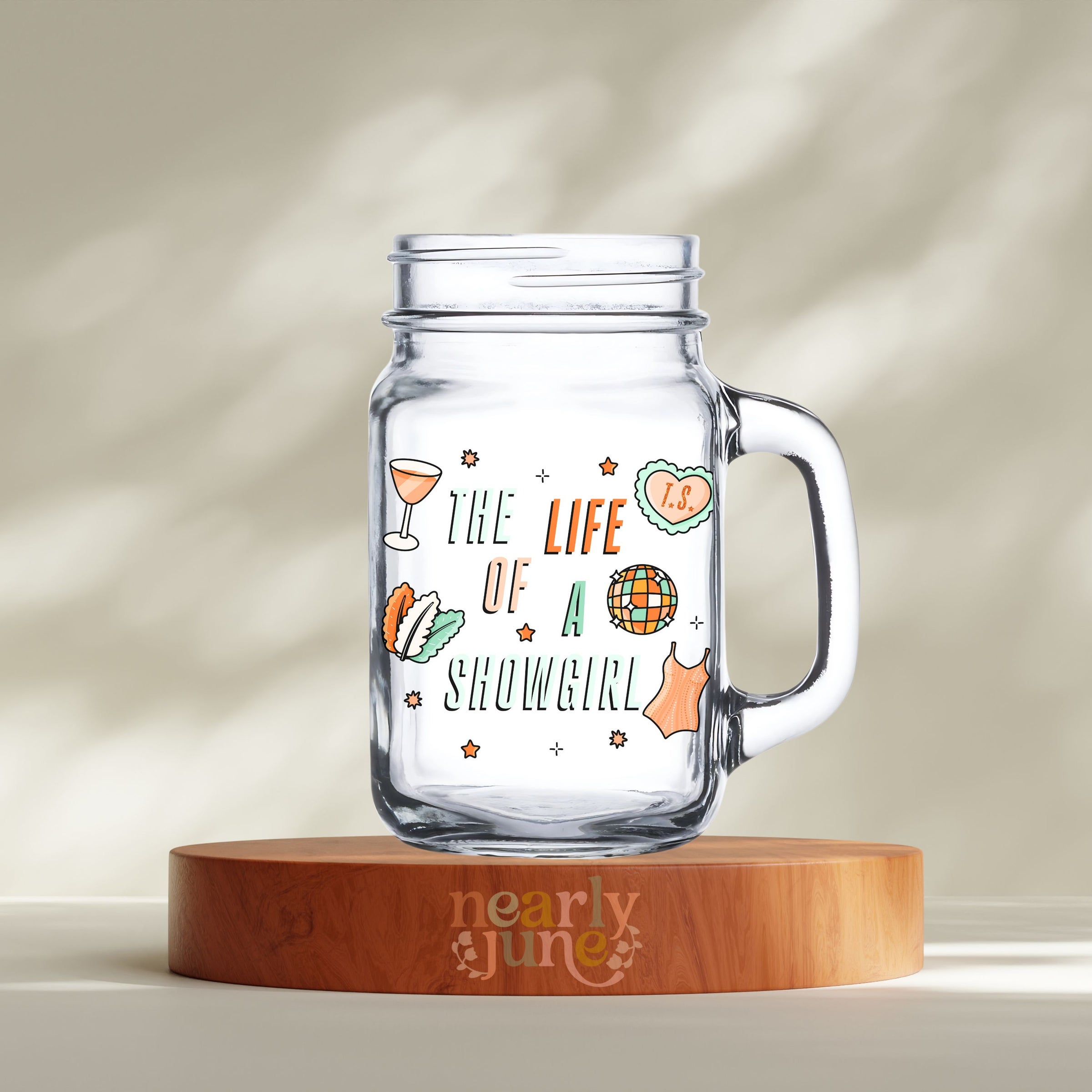Taylor Swift TS12 The Life of a Showgirl Mason Jar Tumbler, 16oz  display picture 1